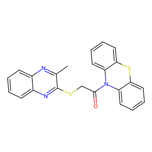 2-(3-Methylquinoxalin-2-yl)sulfanyl-1-phenothiazin-10-ylethanone structure