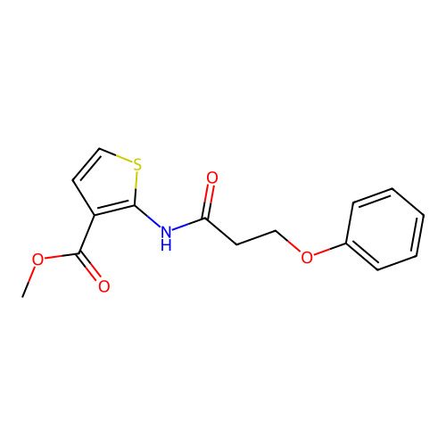 Methyl 2-(3-phenoxypropanamido)thiophene-3-carboxylate structure