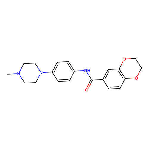 N-[4-(4-methylpiperazin-1-yl)phenyl]-2,3-dihydro-1,4-benzodioxine-6-carboxamide structure