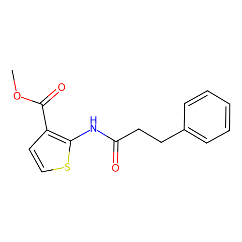 Methyl 2-(3-phenylpropanamido)thiophene-3-carboxylate structure