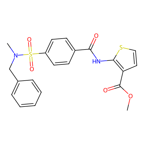 Methyl 2-[[4-[benzyl(methyl)sulfamoyl]benzoyl]amino]thiophene-3-carboxylate structure