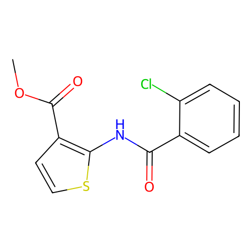 Methyl 2-(2-chlorobenzamido)thiophene-3-carboxylate structure