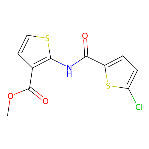 Methyl 2-(5-chlorothiophene-2-carboxamido)thiophene-3-carboxylate structure