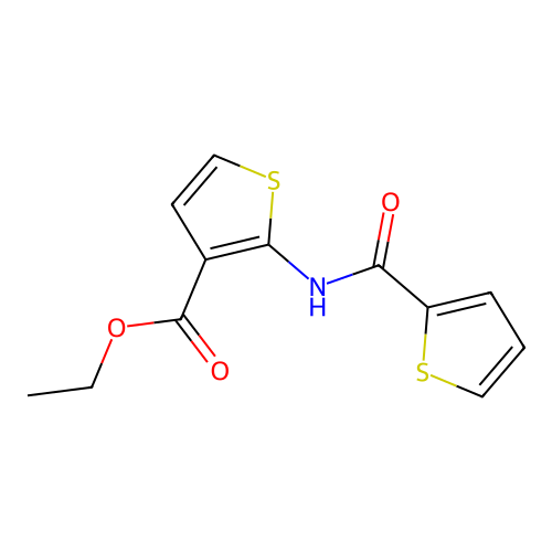 Ethyl 2-(thiophene-2-carboxamido)thiophene-3-carboxylate structure