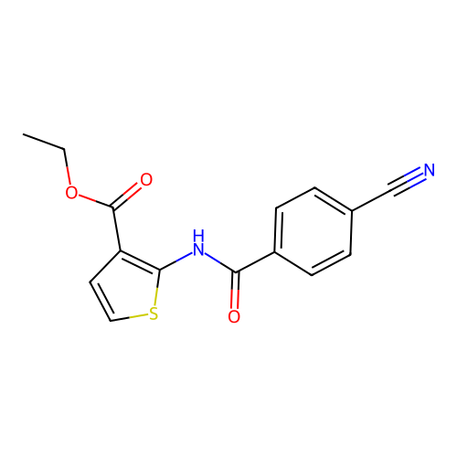 Ethyl 2-(4-cyanobenzamido)thiophene-3-carboxylate structure