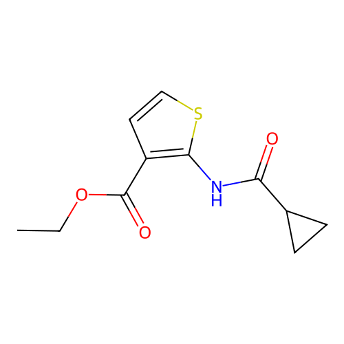 Ethyl 2-(cyclopropanecarboxamido)thiophene-3-carboxylate structure