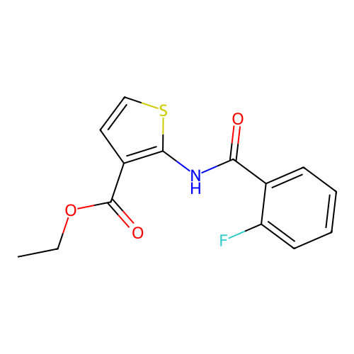 Ethyl 2-(2-fluorobenzamido)thiophene-3-carboxylate structure