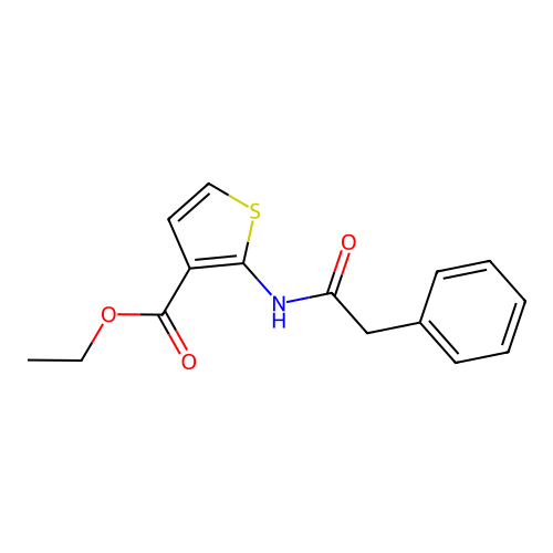 Ethyl 2-(2-phenylacetamido)thiophene-3-carboxylate structure