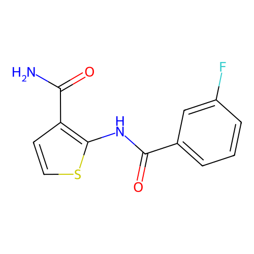 2-(3-Fluorobenzamido)thiophene-3-carboxamide structure