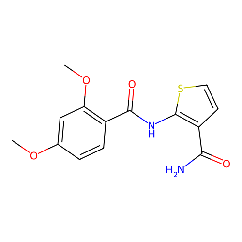 2-(2,4-Dimethoxybenzamido)thiophene-3-carboxamide structure