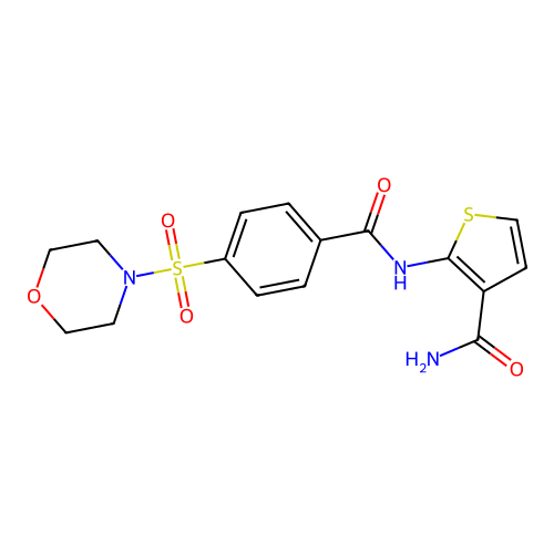 2-(4-(Morpholinosulfonyl)benzamido)thiophene-3-carboxamide structure