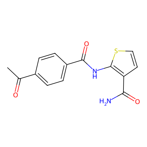 2-(4-Acetylbenzamido)thiophene-3-carboxamide structure
