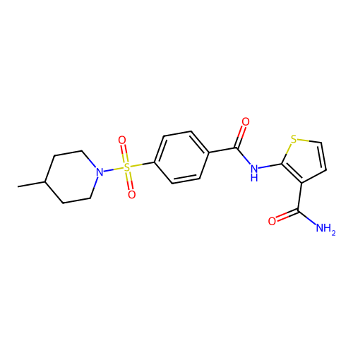 2-(4-((4-Methylpiperidin-1-yl)sulfonyl)benzamido)thiophene-3-carboxamide structure