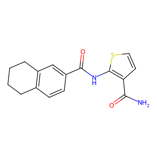 2-(5,6,7,8-Tetrahydronaphthalene-2-carbonylamino)thiophene-3-carboxamide structure