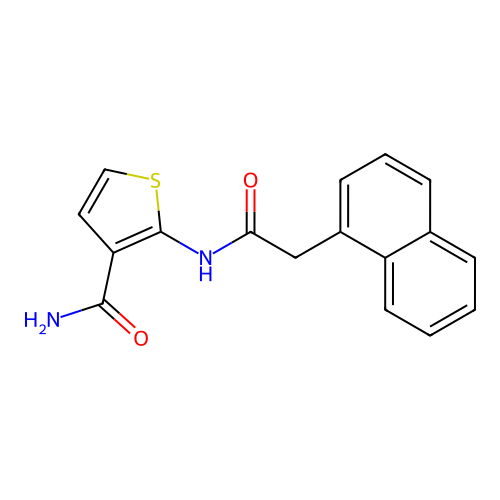 2-[2-(Naphthalen-1-yl)acetamido]thiophene-3-carboxamide structure