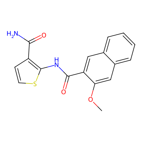 2-[(3-Methoxynaphthalene-2-carbonyl)amino]thiophene-3-carboxamide structure