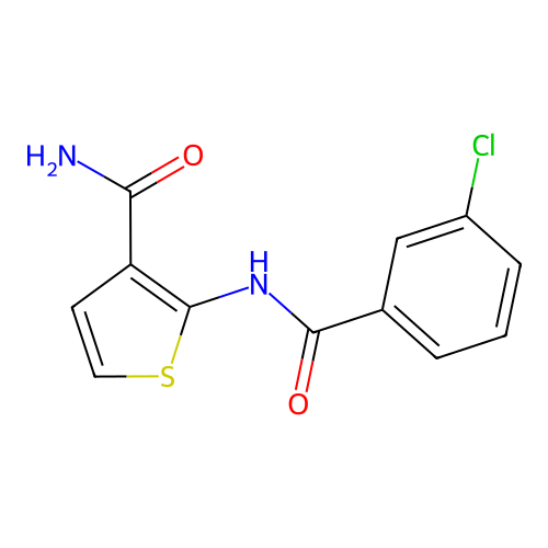 2-(3-Chlorobenzamido)thiophene-3-carboxamide structure