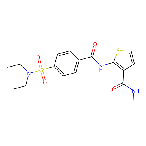 2-(4-(N,N-diethylsulfamoyl)benzamido)-N-methylthiophene-3-carboxamide structure