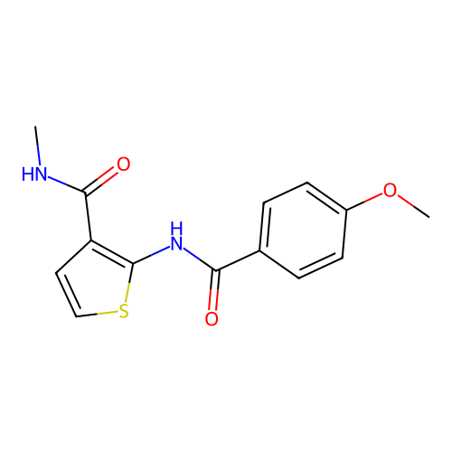 2-(4-methoxybenzamido)-N-methylthiophene-3-carboxamide structure