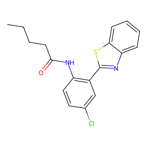 N-[2-(1,3-benzothiazol-2-yl)-4-chlorophenyl]pentanamide structure