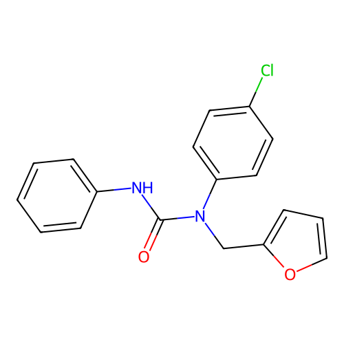 N-(4-chlorophenyl)-N-(2-furylmethyl)-N'-phenylurea structure
