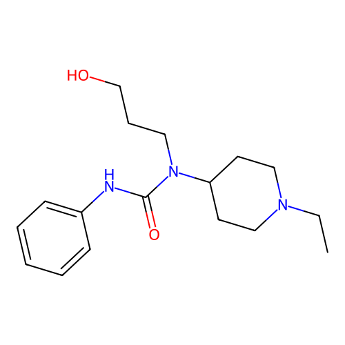 1-(1-Ethylpiperidin-4-yl)-1-(3-hydroxypropyl)-3-phenylurea structure