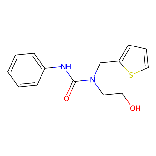 1-(2-Hydroxyethyl)-3-phenyl-1-(thiophen-2-ylmethyl)urea structure