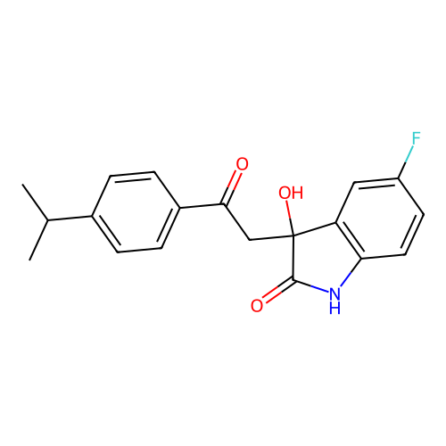 5-Fluoro-3-hydroxy-3-(2-(4-isopropylphenyl)-2-oxoethyl)indolin-2-one structure