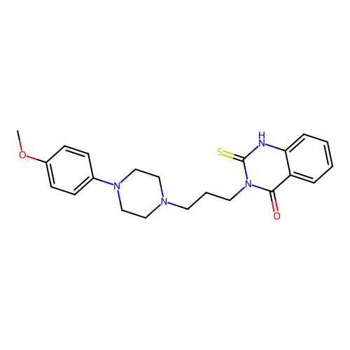 3-{3-[4-(4-methoxyphenyl)piperazin-1-yl]propyl}-2-sulfanylidene-1,2,3,4-tetrahydroquinazolin-4-one structure