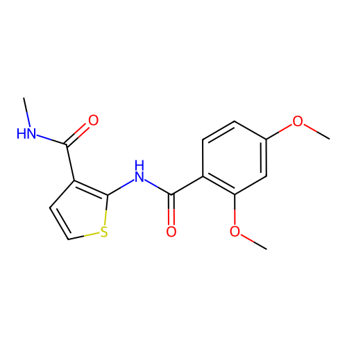 2-(2,4-dimethoxybenzamido)-N-methylthiophene-3-carboxamide structure