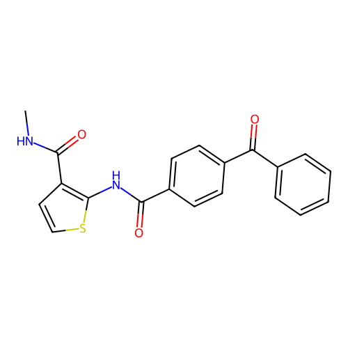 2-(4-benzoylbenzamido)-N-methylthiophene-3-carboxamide structure