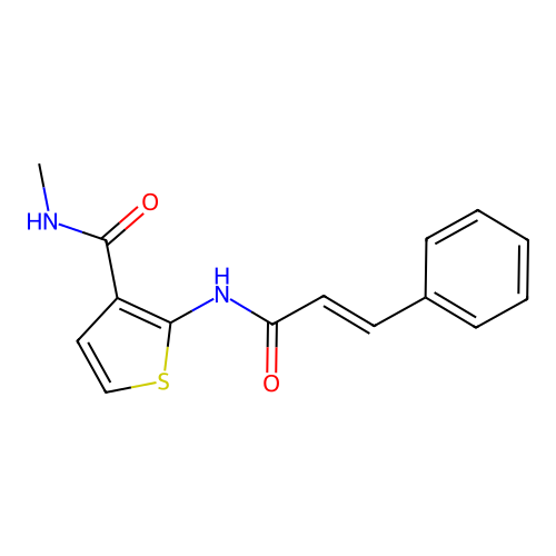 2-cinnamamido-N-methylthiophene-3-carboxamide structure