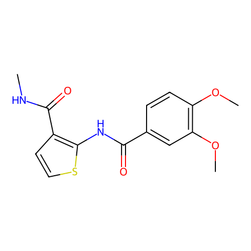 2-(3,4-dimethoxybenzamido)-N-methylthiophene-3-carboxamide structure