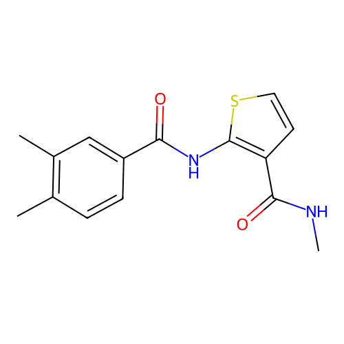 2-(3,4-dimethylbenzamido)-N-methylthiophene-3-carboxamide structure