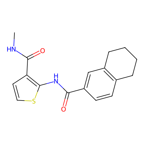 N-methyl-2-(5,6,7,8-tetrahydronaphthalene-2-carbonylamino)thiophene-3-carboxamide structure