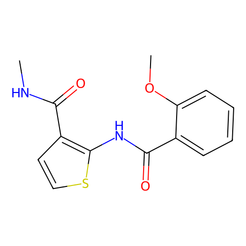 2-(2-methoxybenzamido)-N-methylthiophene-3-carboxamide structure