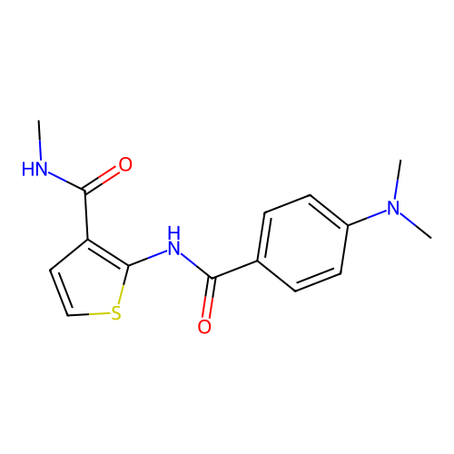 2-(4-(dimethylamino)benzamido)-N-methylthiophene-3-carboxamide structure