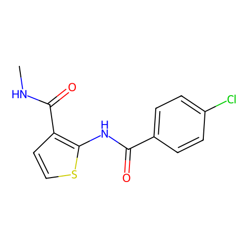 2-(4-chlorobenzamido)-N-methylthiophene-3-carboxamide structure