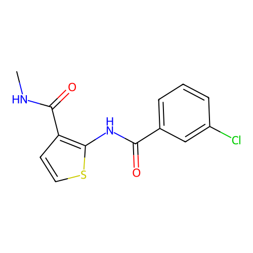 2-(3-chlorobenzamido)-N-methylthiophene-3-carboxamide structure