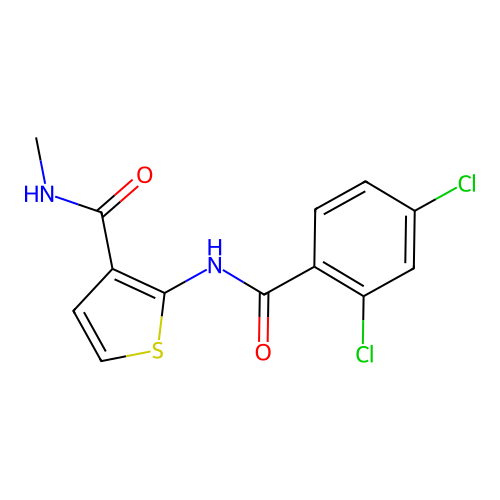2-(2,4-dichlorobenzamido)-N-methylthiophene-3-carboxamide structure