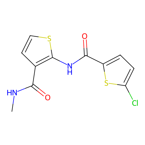 2-[(5-chlorothiophene-2-carbonyl)amino]-N-methylthiophene-3-carboxamide structure