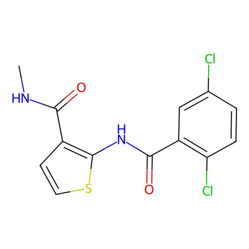 2-(2,5-dichlorobenzamido)-N-methylthiophene-3-carboxamide structure