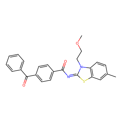 (Z)-4-benzoyl-N-(3-(2-methoxyethyl)-6-methylbenzo[d]thiazol-2(3H)-ylidene)benzamide structure