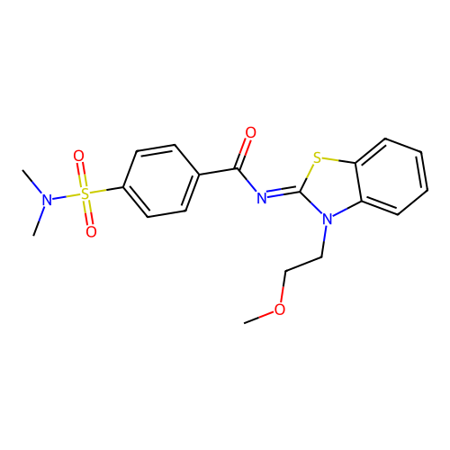 4-(dimethylsulfamoyl)-N-[3-(2-methoxyethyl)-1,3-benzothiazol-2-ylidene]benzamide structure