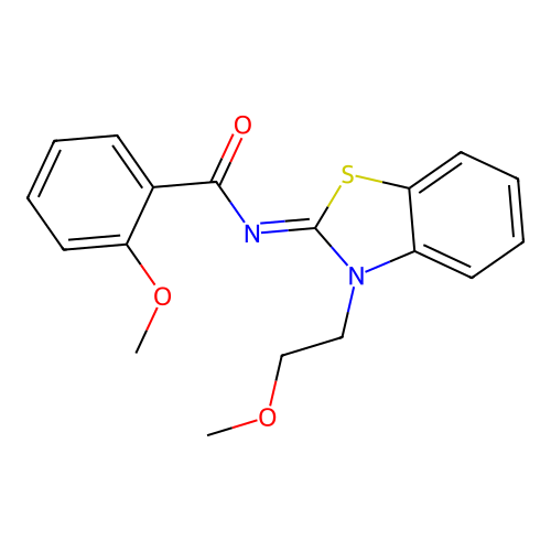 2-methoxy-N-[3-(2-methoxyethyl)-1,3-benzothiazol-2-ylidene]benzamide structure