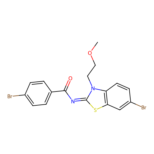 (Z)-4-bromo-N-(6-bromo-3-(2-methoxyethyl)benzo[d]thiazol-2(3H)-ylidene)benzamide structure