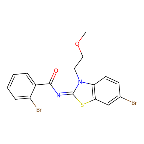 (Z)-2-bromo-N-(6-bromo-3-(2-methoxyethyl)benzo[d]thiazol-2(3H)-ylidene)benzamide structure
