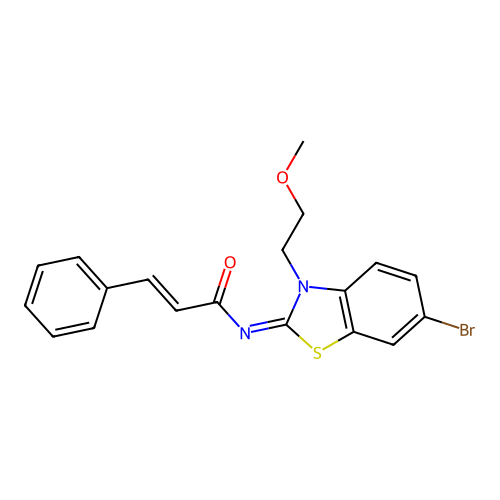(Z)-N-(6-bromo-3-(2-methoxyethyl)benzo[d]thiazol-2(3H)-ylidene)cinnamamide structure