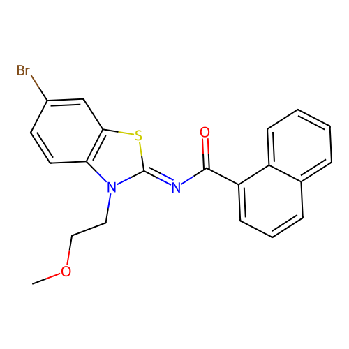 (Z)-N-(6-bromo-3-(2-methoxyethyl)benzo[d]thiazol-2(3H)-ylidene)-1-naphthamide structure
