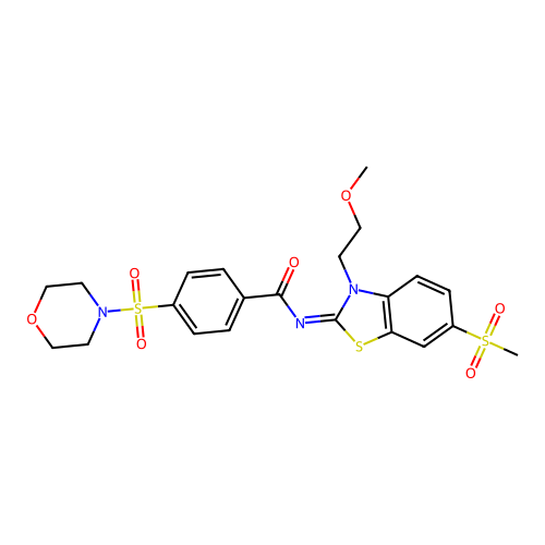 (Z)-N-(3-(2-methoxyethyl)-6-(methylsulfonyl)benzo[d]thiazol-2(3H)-ylidene)-4-(morpholinosulfonyl)benzamide structure